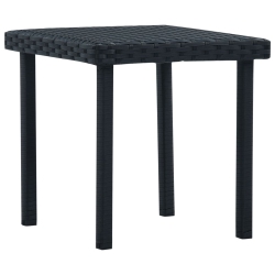 VIDAXL Patio Tea Table 15.7"x15.7"x15.7" Poly Rattan In Black