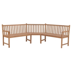 VIDAXL Patio Corner Bench 72.8"x72.8"x35.4" Solid Teak Wood