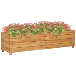 VIDAXL Raised Bed 119.6"x15.7"x14.9" Recycled Teak And Steel