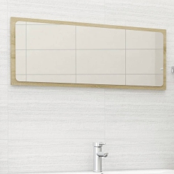 VIDAXL Bathroom Mirror Sonoma Oak 39.4"x0.6"x14.6" Chipboard
