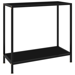 VIDAXL Console Table 31.5"x13.8"x29.5" Tempered Glass In Black