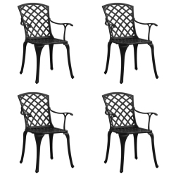 VIDAXL Patio Chairs 4 PCs Cast Aluminum In Black