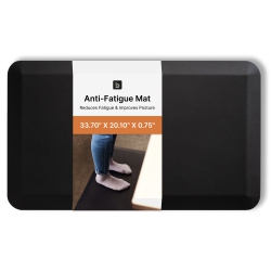 BUROTIC Anti-Fatigue Mat – 0.75" Cushioned Mat for Standing Desk, Kitchen & Office – Non-Slip, Waterproof, Tear-Resistant – Eases Back, Foot &