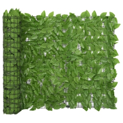 VIDAXL Balcony Screen With Leaves 236.2"x39.4" In Green