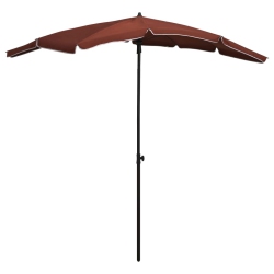 VIDAXL Garden Parasol With Pole 78.7"x51.2" Terracotta