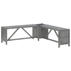 VIDAXL Patio Corner Bench With Planter 46.1" Solid Acacia Wood In Gray