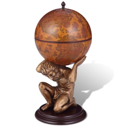 VIDAXL Globe Bar Wine Stand Atlas Design 16.5"x16.5"x33.5