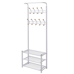 VIDAXL Clothes Rack With Shoe Storage 26.8"x12.6"x71.9" In White