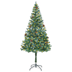 VIDAXL Artificial Christmas Tree With Leds&pinecones 70.9