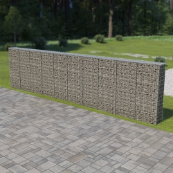 VIDAXL Gabion Wall With Covers Galvanized Steel 236"x11.8"x59
