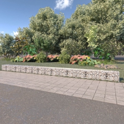 VIDAXL Gabion Wall With Covers Galvanized Steel 354"x19.7"x19.7