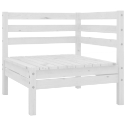 VIDAXL Patio Corner Sofa Solid Pinewood In White