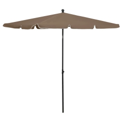 VIDAXL Garden Parasol With Pole 82.7"x55.1" Taupe