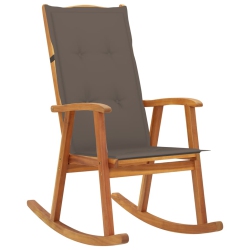 VIDAXL Rocking Chair With Cushions Solid Acacia Wood