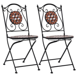 VIDAXL Mosaic Bistro Chairs 2 PCs Ceramic In Brown