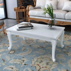 VIDAXL Coffee Table 39.4"x23.6"x16.5" High Gloss In White