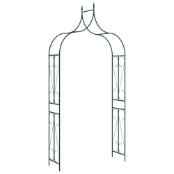 VIDAXL Garden Arch Dark 47.2"x15"x101.6" Iron In Green