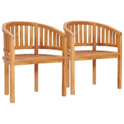VIDAXL Banana Chairs 2 PCs Solid Teak Wood
