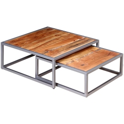 VIDAXL Two Piece Coffee Table Set Solid Acacia Wood