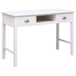 VIDAXL Writing Desk 43.3"x17.7"x29.9" Wood In White