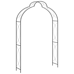 VIDAXL Garden Arch 59.1"x13.4"x94.5" Iron In Black