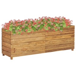 VIDAXL Raised Bed 119.6"x15.7"x21.6" Recycled Teak And Steel