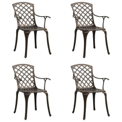 VIDAXL Patio Chairs 4 PCs Cast Aluminum Bronze