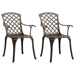 VIDAXL Patio Chairs 2 PCs Cast Aluminum Bronze