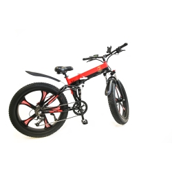 VICTORIAN Panasonic Battery 5 Spoke Rim 1000W Fat Tire Folding Electric Bike X2 Plus- In Red
