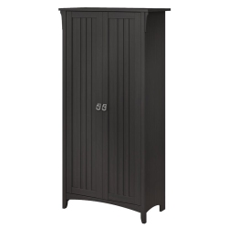 BOWERY HILL Furniture Salinas Tall Storage Cabinet With Doors In Vintage In Black