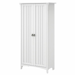 PEMBERLY ROW Transitional Tall Storage Cabinet With Doors In In White