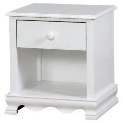 BOWERY HILL Transitional Wood 1-Drawer Nightstand In In White