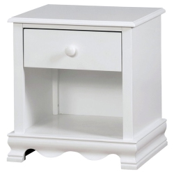 FURNITURE OF AMERICA Poppy Transitional Wood 1-Drawer Nightstand In In White
