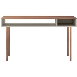 MANHATTAN COMFORT Windsor Wood 47" Modern Accent Console Table In Off & Nature In White