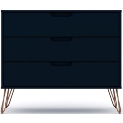 MANHATTAN COMFORT Rockefeller Modern Dresser In Tatiana Midnight Engineered Wood In Blue