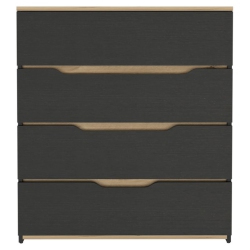 ATLIN DESIGNS Modern 4-Drawer Wood Bedroom Dresser In Black/light Oak