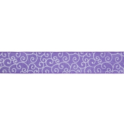 NORTHLIGHT Purple And Swirl Wired Spring Craft Ribbon 2.5" X 10 Yards In White
