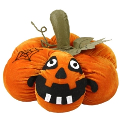 NORTHLIGHT 15" Led Lighted Plush Jack-O-Lantern Pumpkin Halloween Decoration In Orange