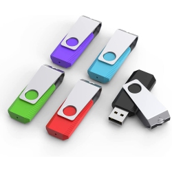 ALBERTATECH Flash Drive USB Stick 8GB 5 Pack, USB 2.0 Thumb Drive Swivel U Disk Memory Stick Multi Pack USB Drive With Led