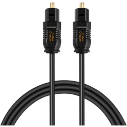 ALBERTATECH Digital Audio Cable, 6Ft Slim Fiber Optic Toslink Plated S/pdif Cord for Home In Gold