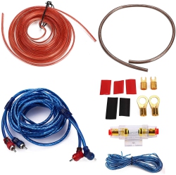 ALBERTATECH 8 Gauge Amp 1500W Auto Car Audio System Speaker Kit Complete Amplifier Install Wiring Cable