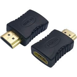 ALBERTATECH HDMI Adapter Plated 19 Pin HDMI Female to HDMI Male Coupler Connector for Tv Stick, Roku Stick In Gold