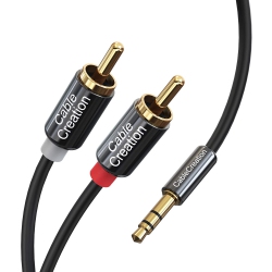 ALBERTATECH Rca Cable, [2-Pack] 10Ft 3.5MM 1/8’’ to 2Rca Male Auxiliary Stereo Audio Y Splitter Gold-Plated
