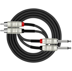 ALBERTATECH Ap-403Pr-06/bk - 6 Feet - Dual Rca to Dual 1/4-Inch Patch Cable