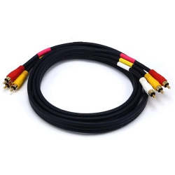 ALBERTATECH 6-Feet Triple Rca Stereo Video Dubbing Composite Cable (3 X Rg59U Cable)