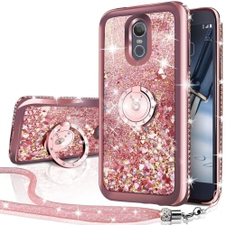 ALBERTATECH Compatible for Lg Stylo 4 Case, Lg Stylo 4 Plus Case, Lg Q Stylus 4, Moving Liquid Holographic Sparkle Glitter