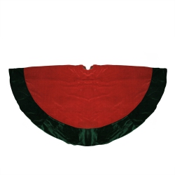 NORTHLIGHT 60" Green And Traditional Christmas Tree Skirt In Red
