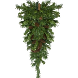 NORTHLIGHT 42" Pine Artificial Christmas Teardrop Swag With Pine Cones - Unlit