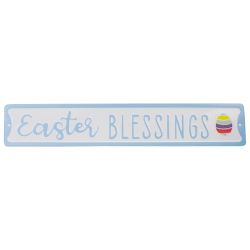 NORTHLIGHT 20.25" Metal "easter Blessings" Sign With Eggs Wall Decor
