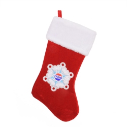 NORTHLIGHT 19.25" And White Pepsi Snowflake Embroide Christmas Stocking In Red